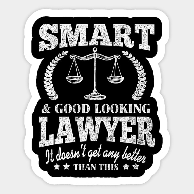 Funny Lawyer Law School Attorney Tee Sticker by Olegpavlovmmo